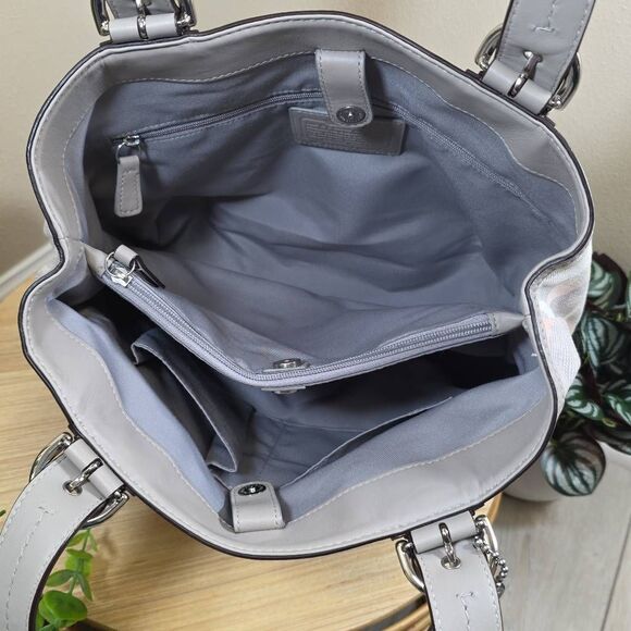 Coach Soho Signature Optic Linen North South Tote with Matching Wallet - Picture 12 of 16